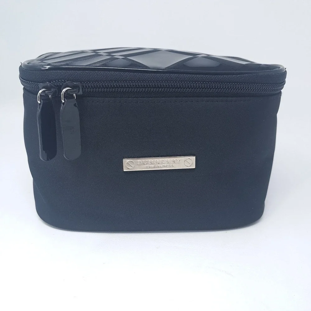 Burberry Fragrances Black  Zip Travel Pouch Toiletry Makeup Bag Small